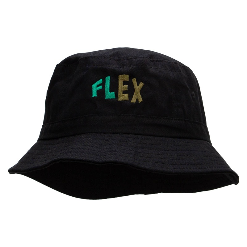 Flex Embroidered Pigment Dyed Bucket Hat Black One Size