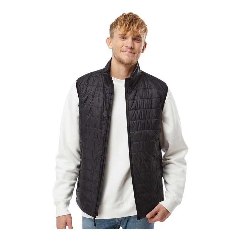 Independent Trading Co EXP120PFV Men’s Puffer Vest Black XS