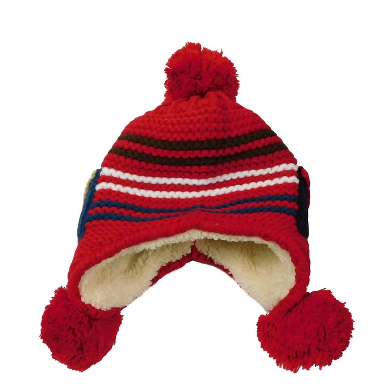 Knit Trapper with Pocket Red