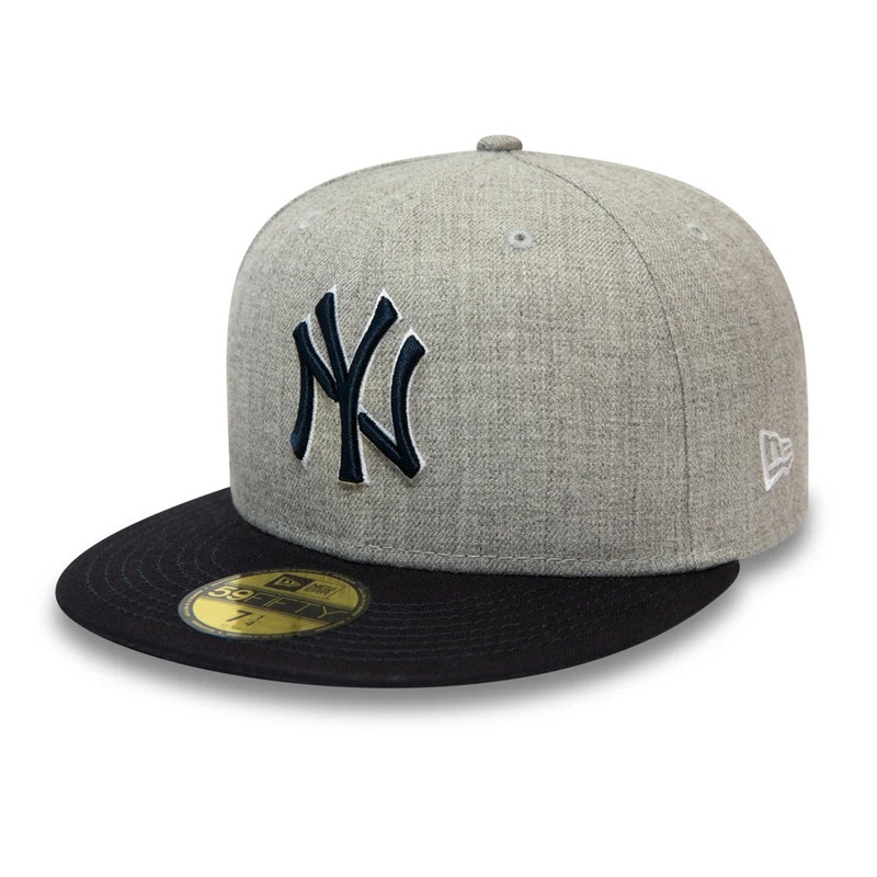 New Era 59FIFTY New York Yankees Baseball Cap – MLB Heather Contrast – Grey-Navy 7