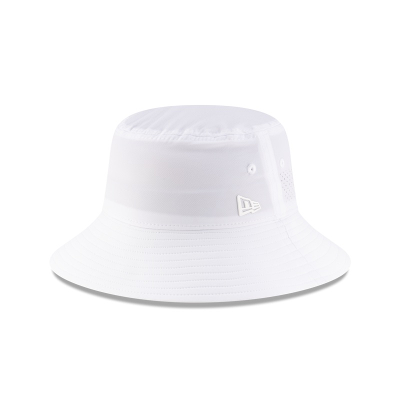 New Era Branded White Golf Stretch Bucket Hat S/M