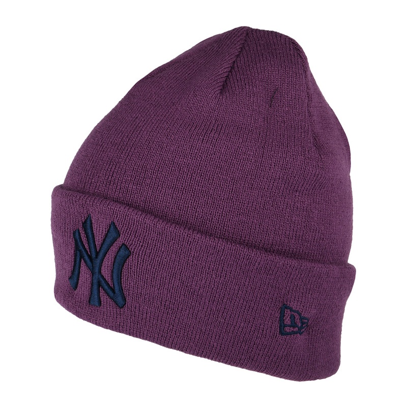 New Era New York Yankees Cuffed Beanie Hat – MLB League Essential – Purple-Navy 1-Size