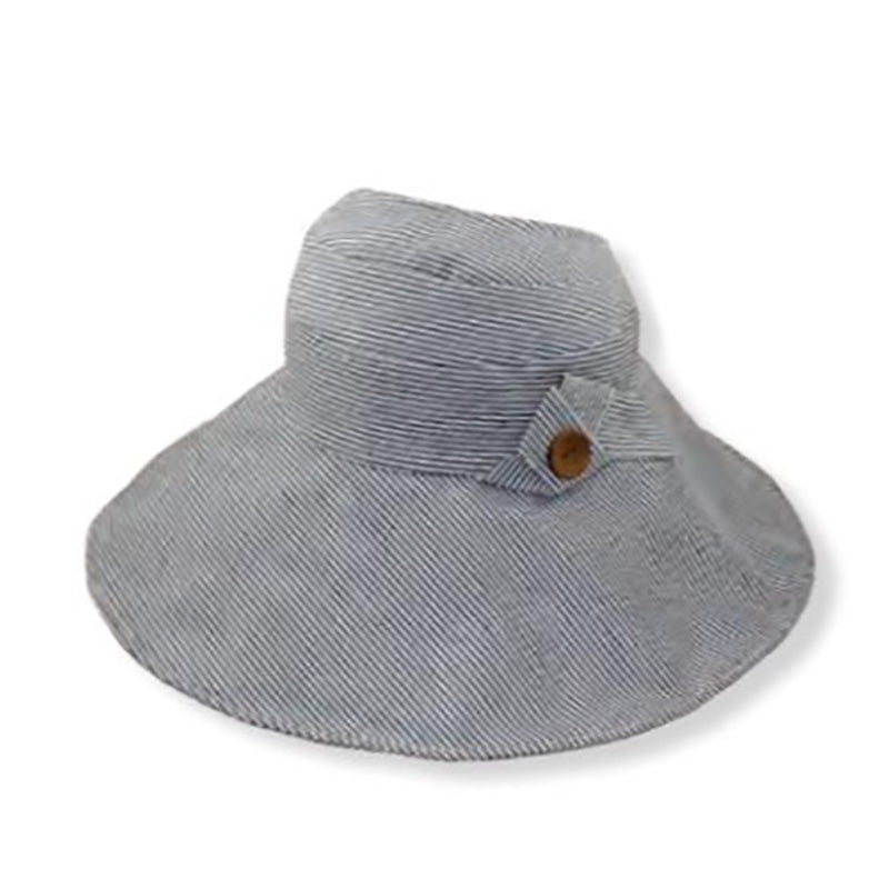 Open Crown Ponytail Roll Up Cotton Sun Visor Hat – Jeanne Simmons Hats Black / White OS