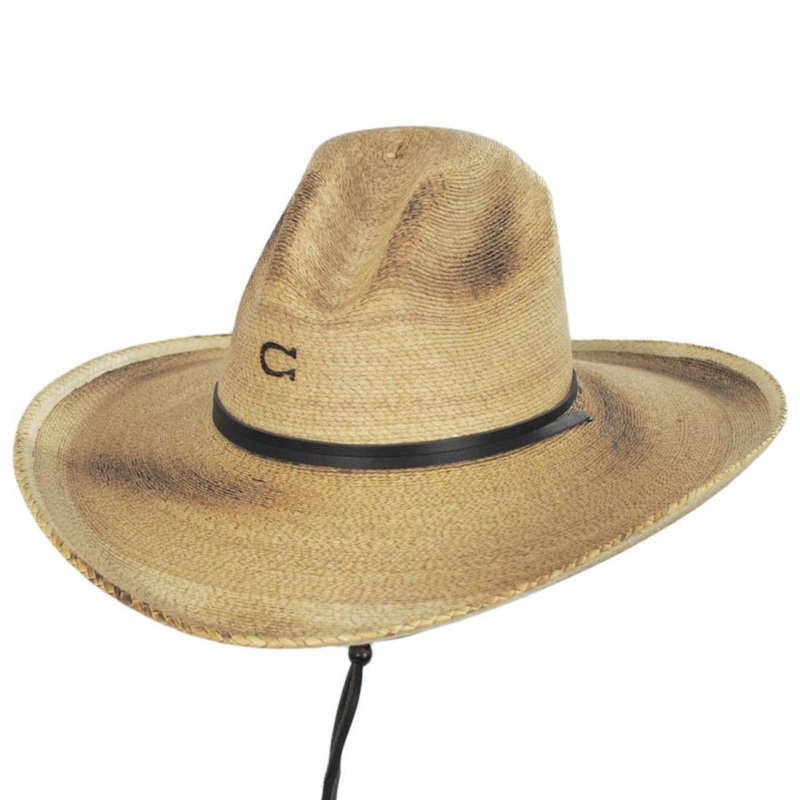 Ride or Die Palm Straw Gus Western Hat NATURAL BURNED S