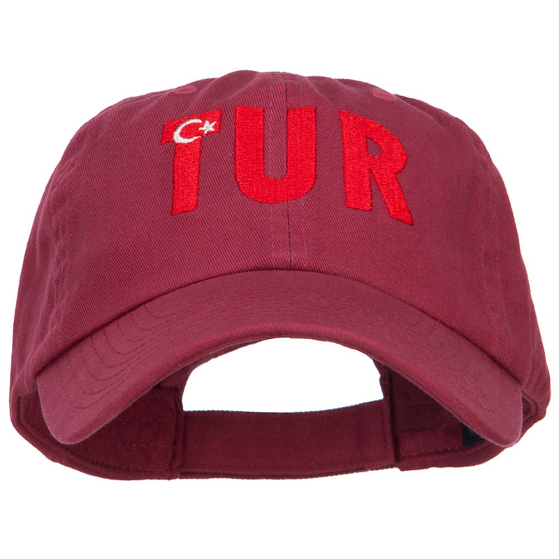 Turkey TUR Flag Embroidered Low Profile Cap Wine One Size