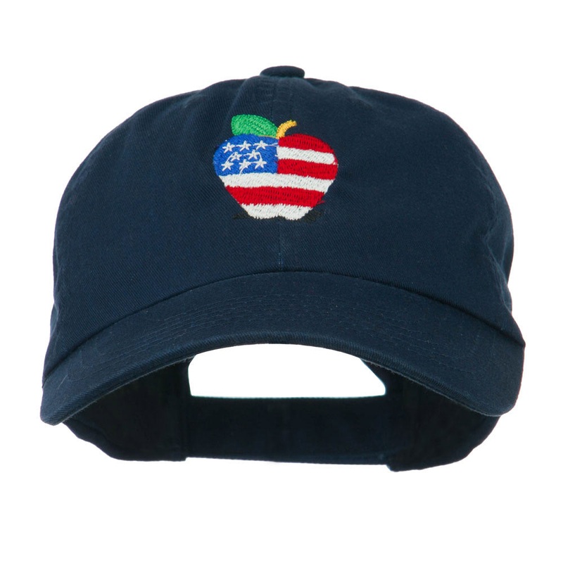 Apple American Flag Embroidered Cap Navy One Size
