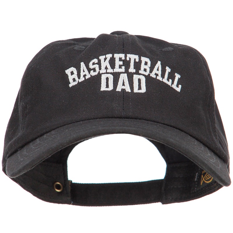 Basketball Dad Embroidered Unstructured Cotton Cap Black One Size