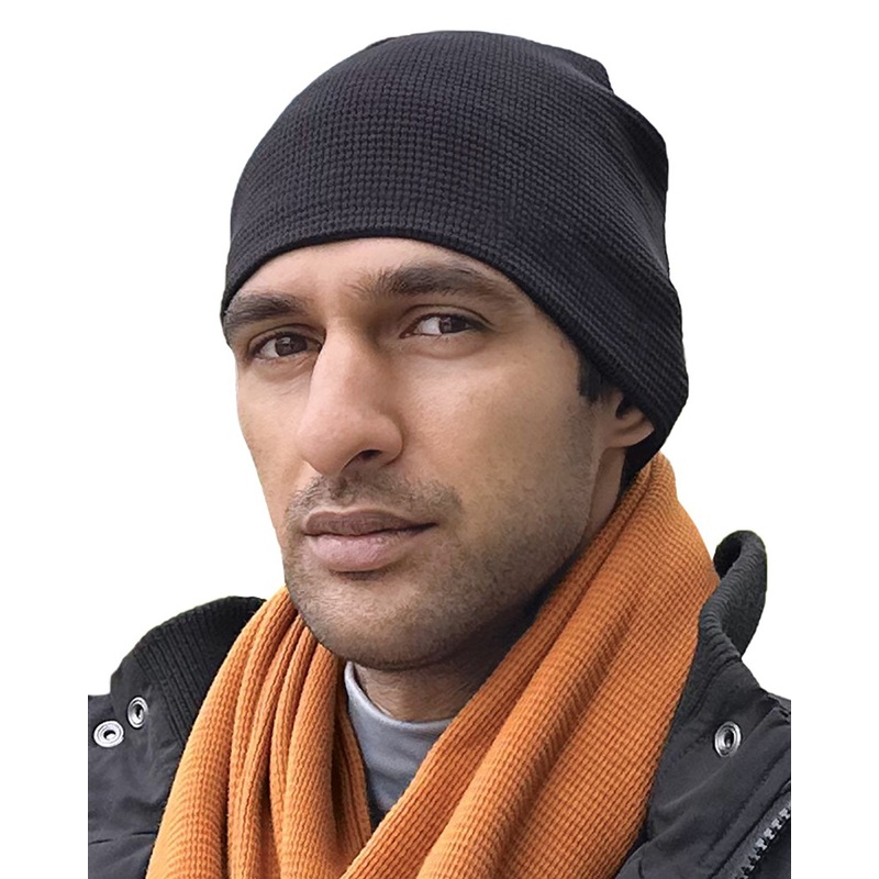 Bayside 3835 USA Made Unisex Thermal Beanie Black