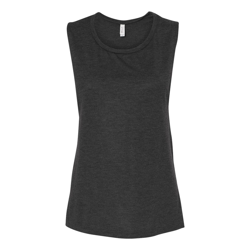 Bella + Canvas 8803 Women’s Flowy Scoop Muscle Tank – Dark Grey Dark Grey S