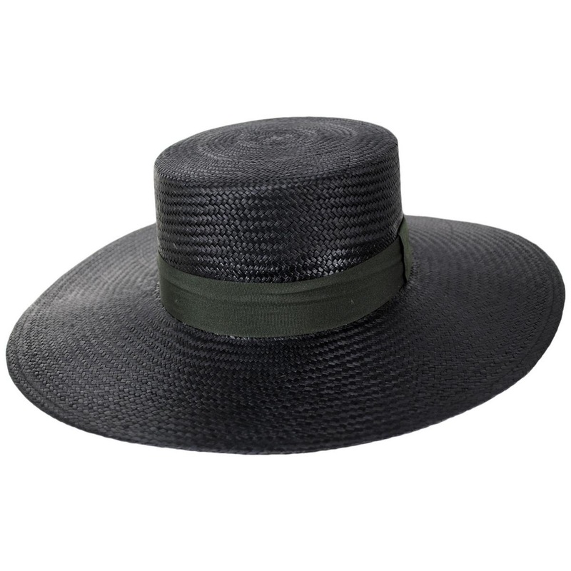 Bolero Cuenca Panama Straw Hat BLACK/OLIVE M