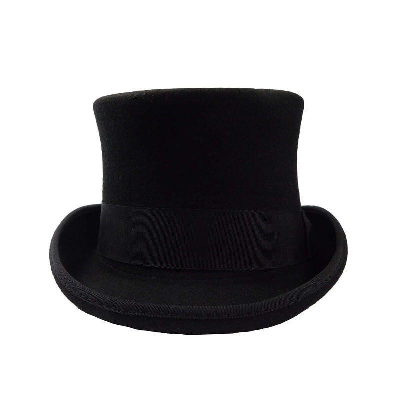 Classic Tall Black Wool Felt Top Hat by JSA for Men Black M (up to 57 cm)
