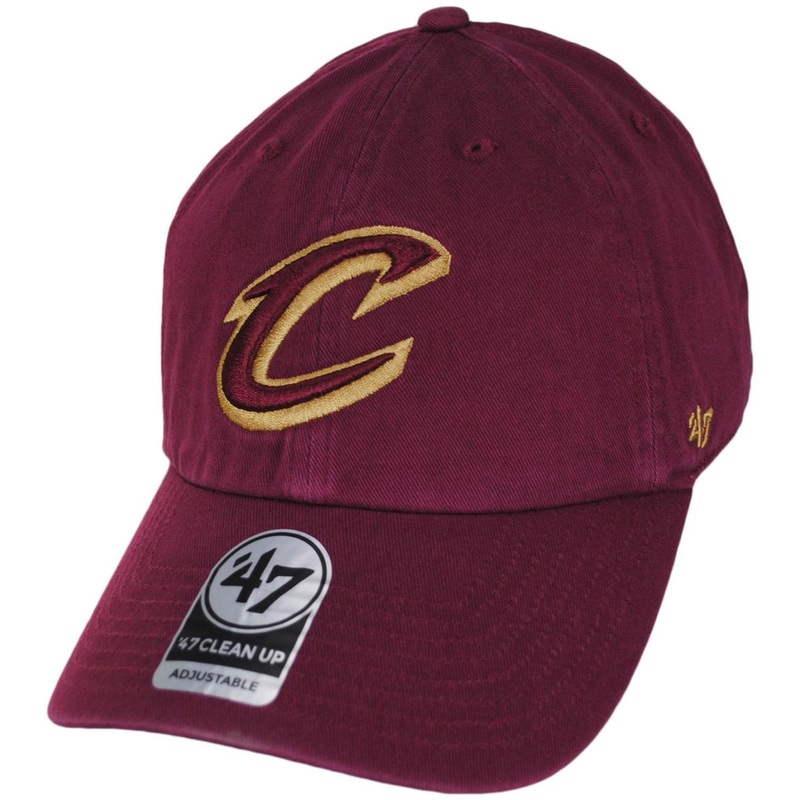 Cleveland Cavaliers NBA Clean Up Strapback Baseball Cap Dad Hat BLACK ADJUSTABLE
