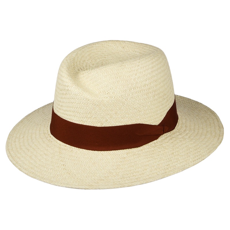 Failsworth Hats Florence Panama Fedora Hat – Natural-Rust Small/Medium