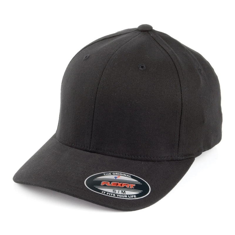 FlexFit Mid-Pro Brushed Twill Baseball Cap – Black Small/Medium