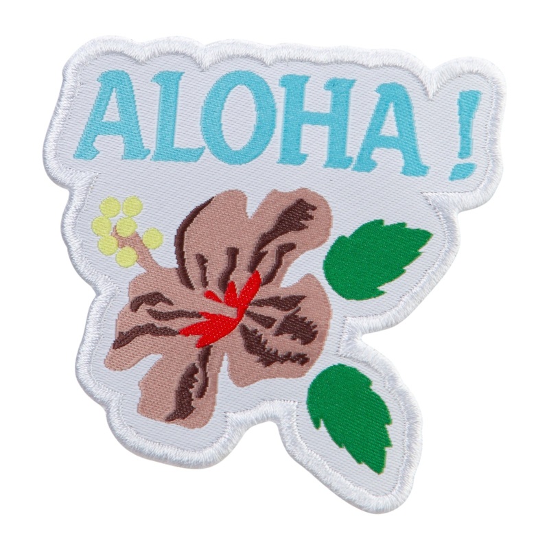 Hawaii State Flower with Aloha Iron on Patch Aloha One Size
