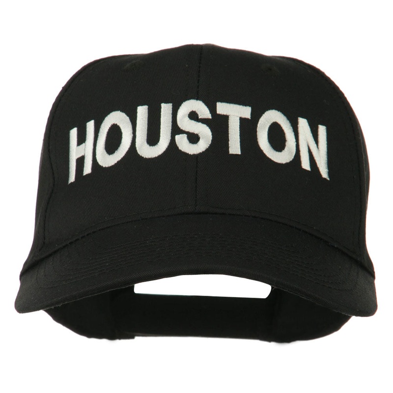 Houston Embroidered Cotton Twill Snapback Cap Black One Size