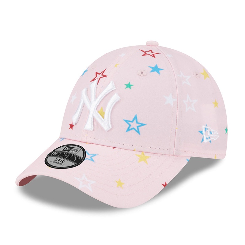 New Era Kids 9FORTY New York Yankees Baseball Cap – MLB Star AOP – Pink-White CHILD ADJ.
