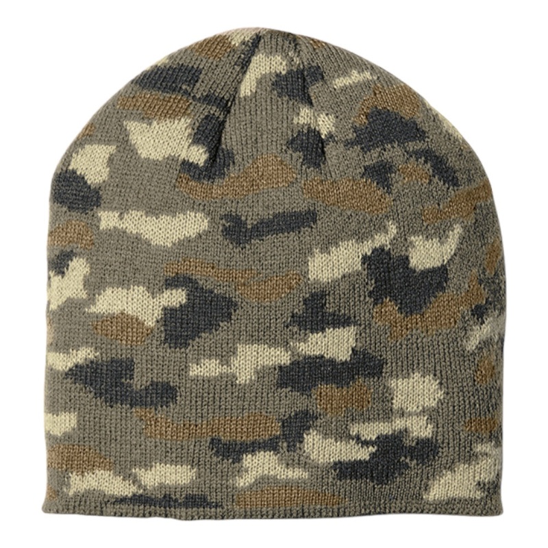 Port & Company CP91C Camo Beanie Cap Black Camo