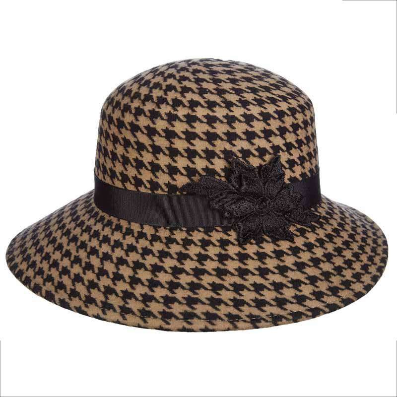 Print Wool Big Brim Hat with Embroidered Applique – John Callanan Grey