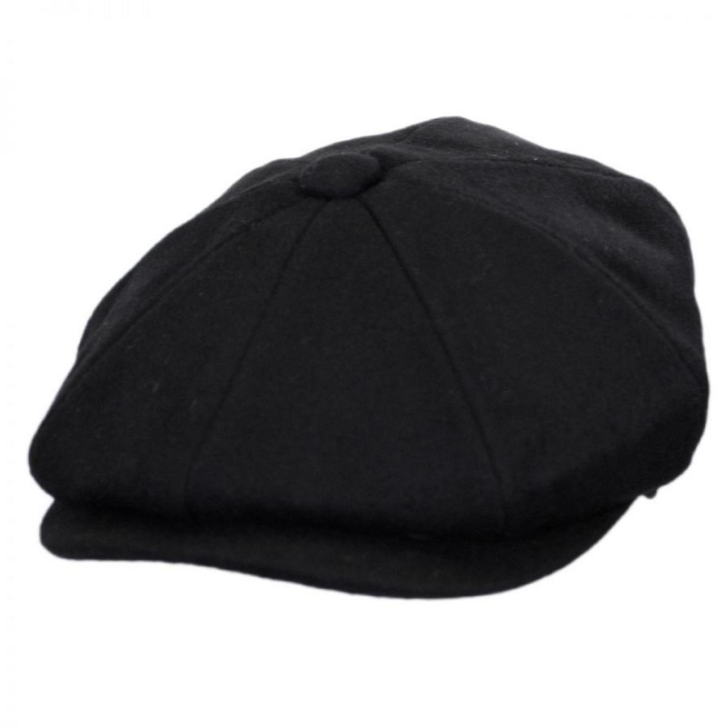 Pure Wool Newsboy Cap BLACK S