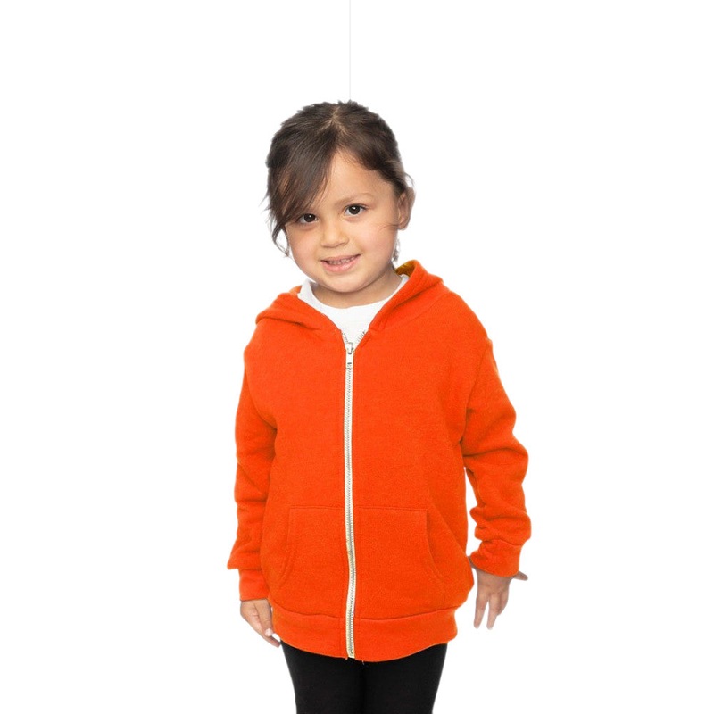 Royal Apparel 3666N Toddler Neon Fashion Fleece Zip Hoodie Made in USA Neon Orange S