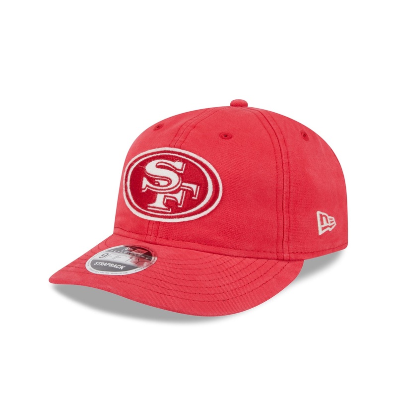 San Francisco 49ers Canvas Felt Retro Crown 9FIFTY Strapback Hat One Size