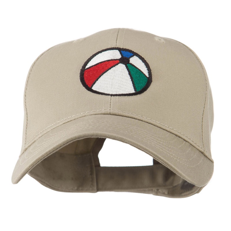 Summertime Beach Ball Embroidered Cap Khaki One Size