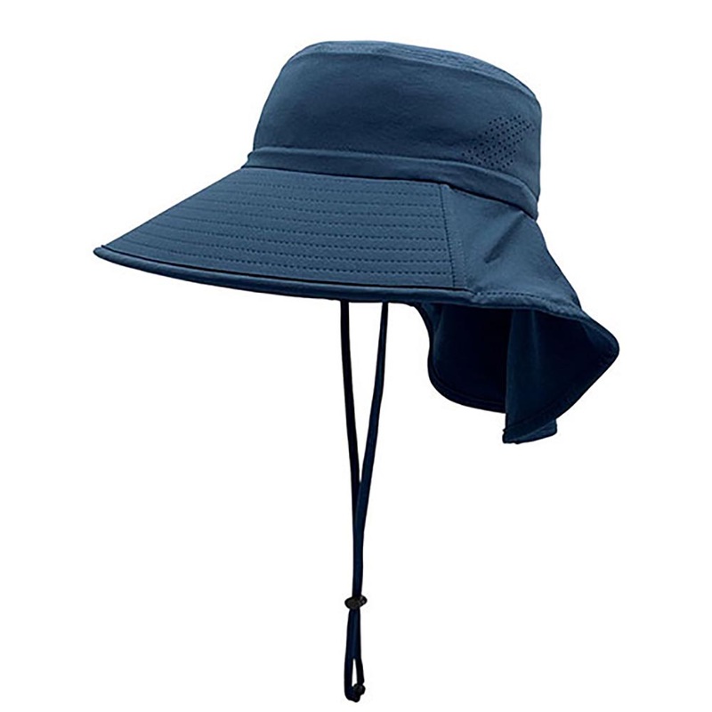 Wide Brim Sun Hat with Neck Flap – Juniper UV Blocking Hats Blue M/L