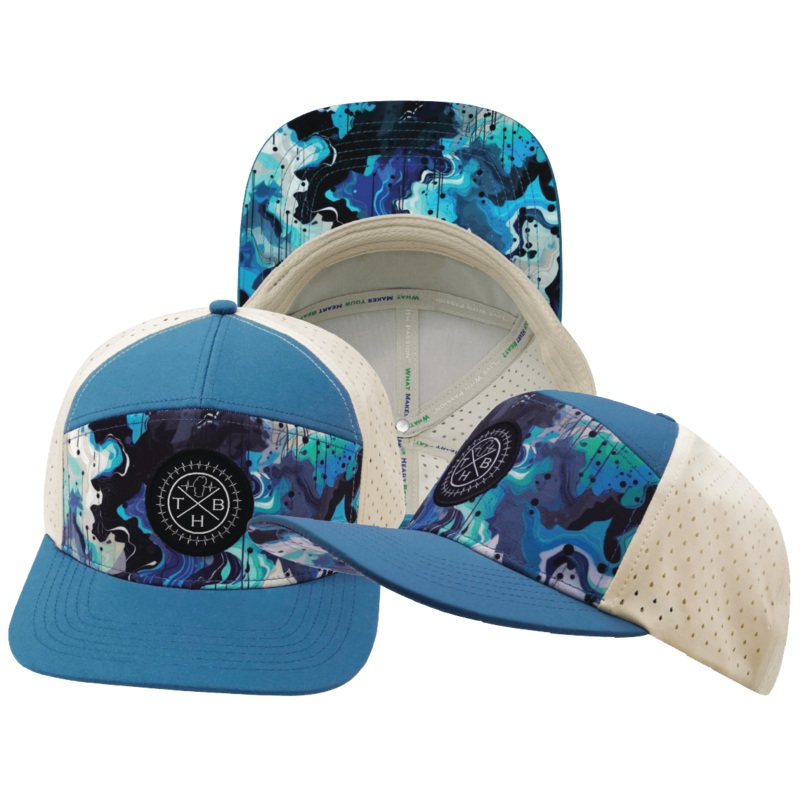 **YOUTH** Color Vibes Hat – Flat Bill – Blue Dream – Slate Blue / Cream – Laser Mesh