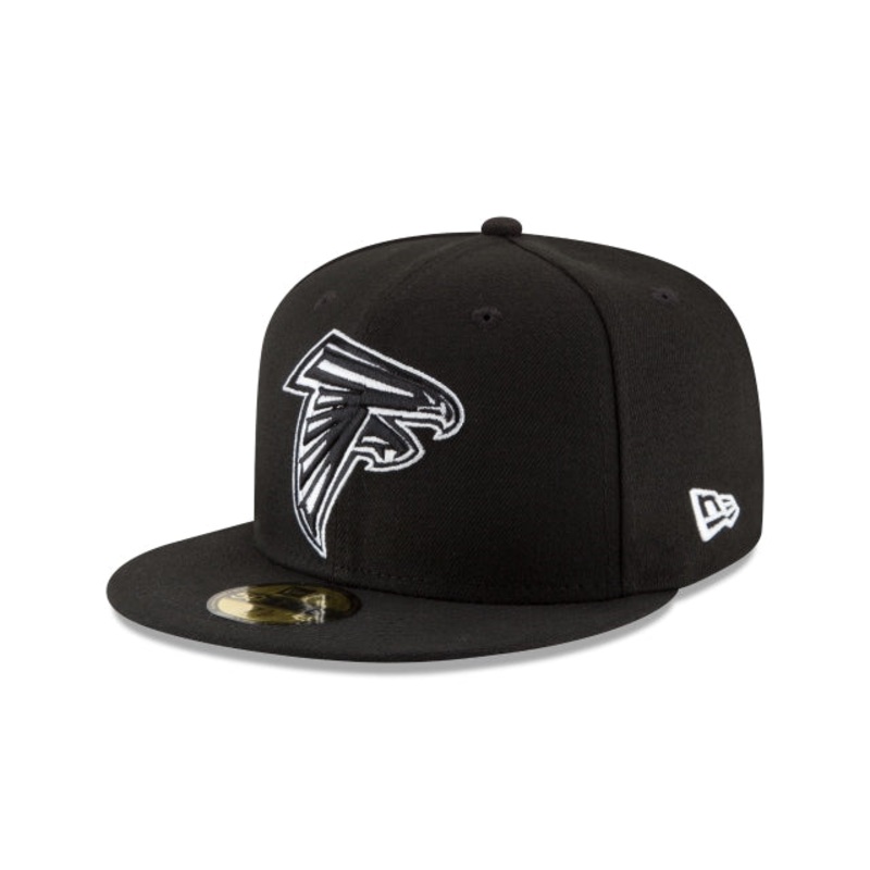 Atlanta Falcons Black & White 59FIFTY Fitted Hat 6 7/8