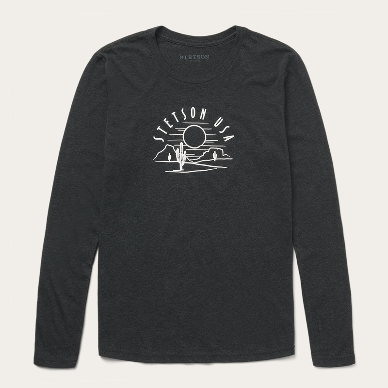 Cactus And Sunset Graphic Tee Black XS