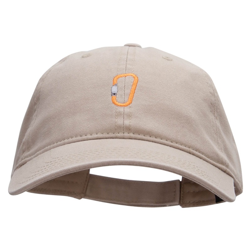 Carabiner Embroidered Deluxe Washed Twill Cap Khaki One Size