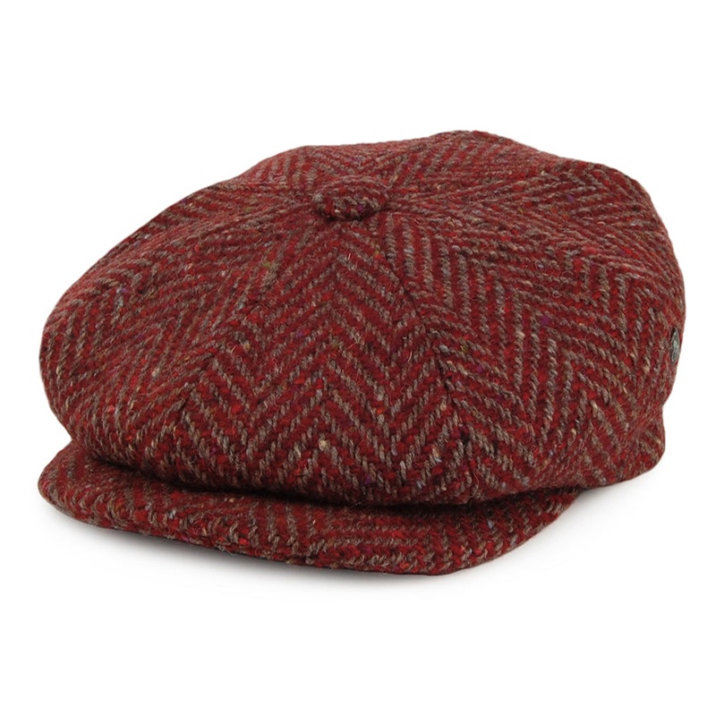 City Sport Chunky Herringbone Newsboy Cap – Burgundy 55