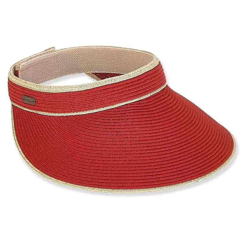 Contrast Trim Sun Visor – Sun ‘N’ Sand Hats Red