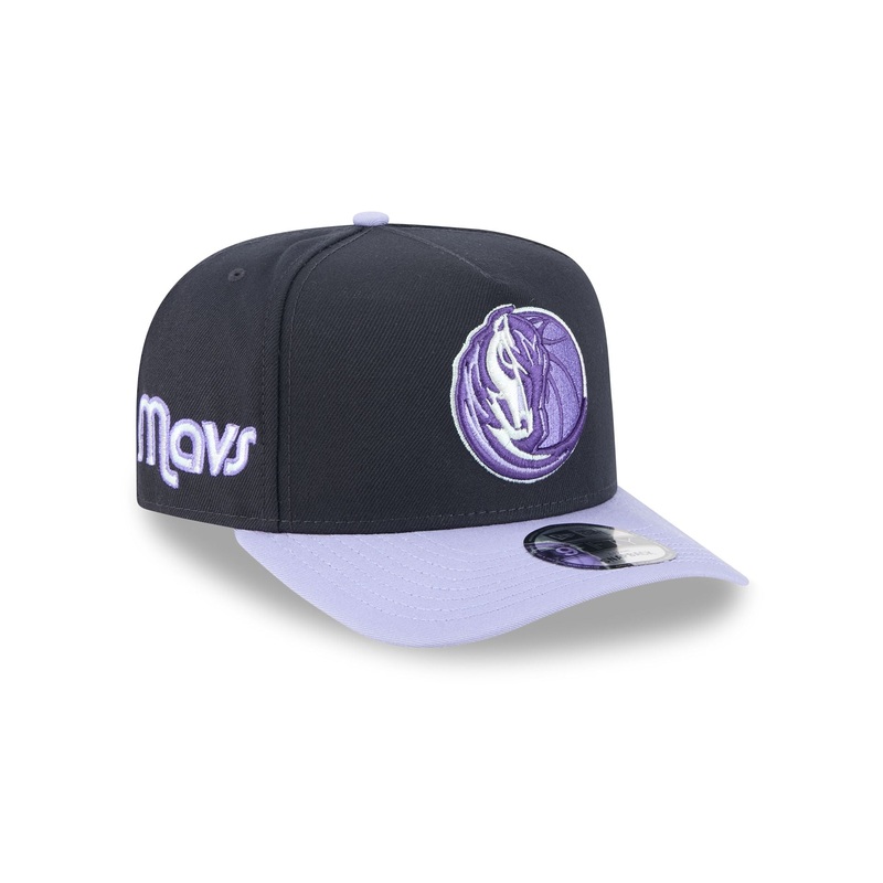 Dallas Mavericks Navy Lavender 9FIFTY A-Frame Snapback Hat One Size