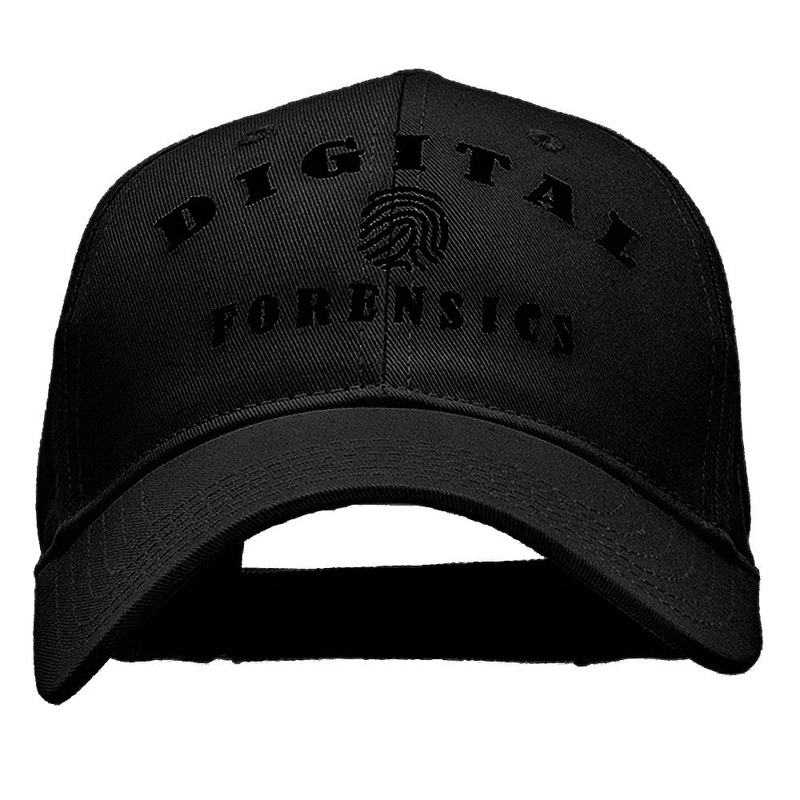 Digital Forensics Embroidered Solid Cotton Twill Strap Cap Black One Size