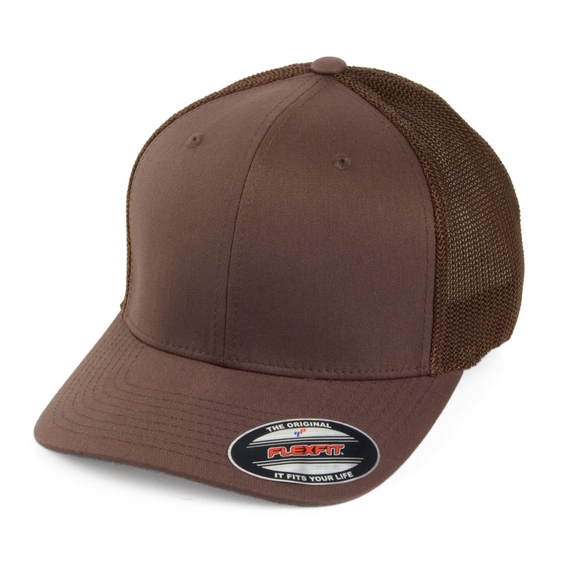 FlexFit Tonal Trucker Cap – Brown 1-Size