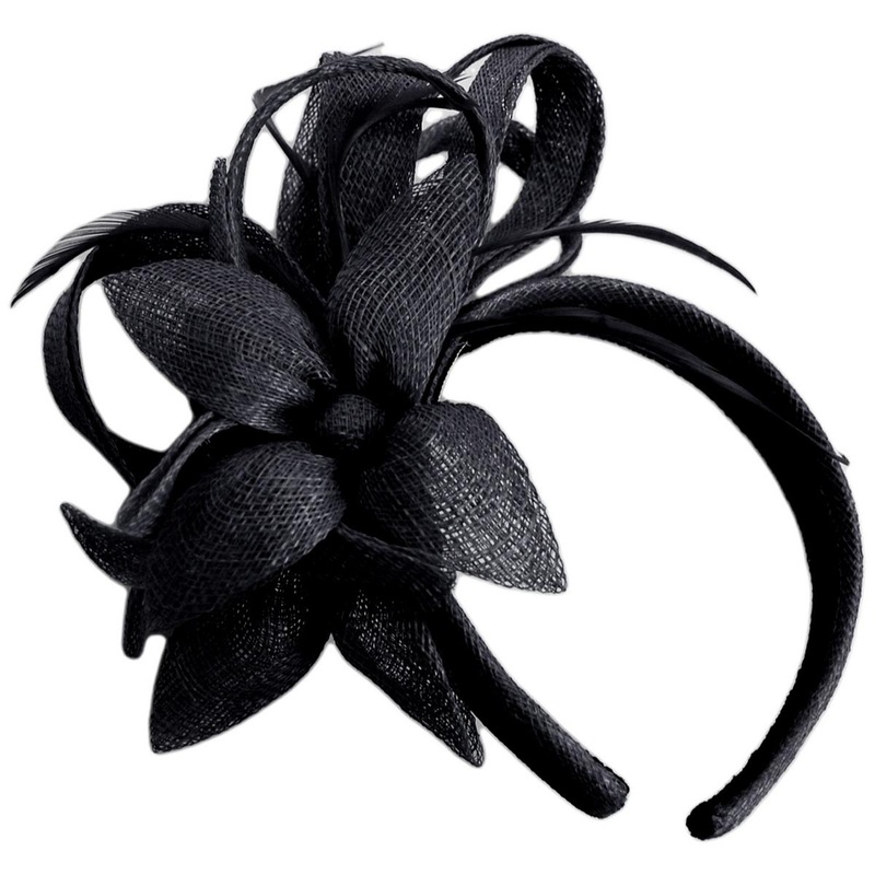 Jada Sinamay Straw Fascinator Hat BLACK ONE SIZE FITS MOST