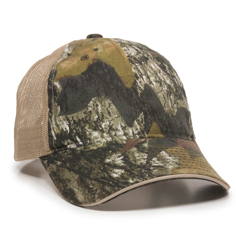 Outdoor Cap CGWM-301 Washed Brushed Mesh-Back Camo Cap CGWM301 Mossy Oak Break-Up/Tan