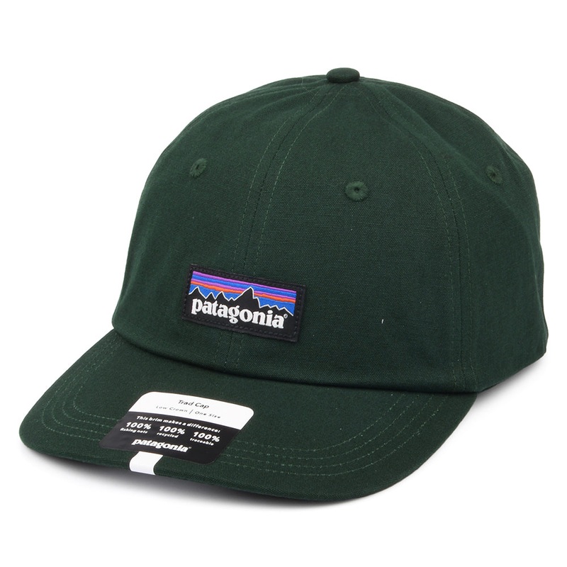 Patagonia Hats P-6 Label Trad Organic Cotton Baseball Cap – Dark Green – 2021 Adjustable