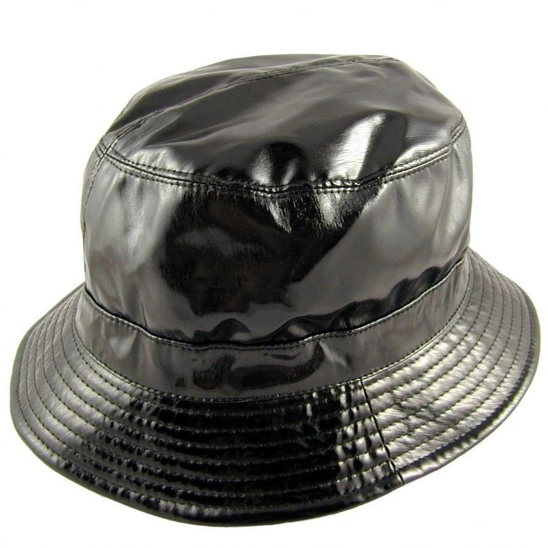 Wholesale Vinyl Rain Bucket Hat B2B Pre-Pack BLACK (12) ONE SIZE FITS MOST