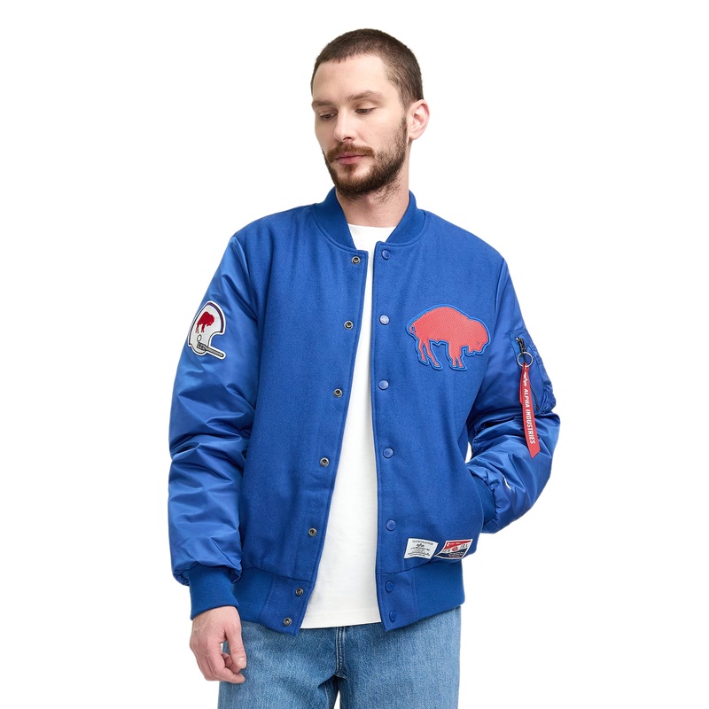Alpha Industries x Buffalo Bills Historic MA-1 Wool Varsity Jacket S