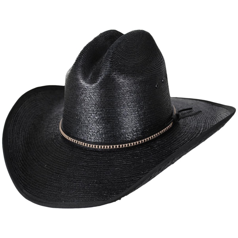 Jason Aldean Collection Asphalt Cowboy Palm Straw Western Hat BLACK S