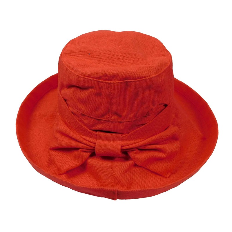 Kettle Brim Cotton Hat with Bow – Scala Hats Coral