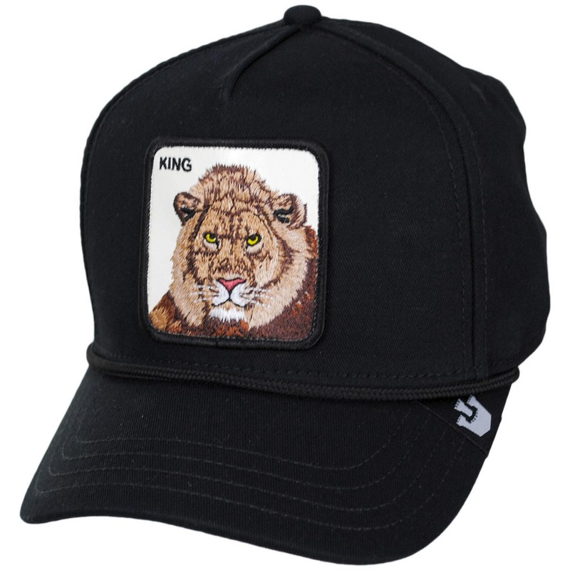 King 100 Trucker Snapback Baseball Cap BLACK ADJUSTABLE