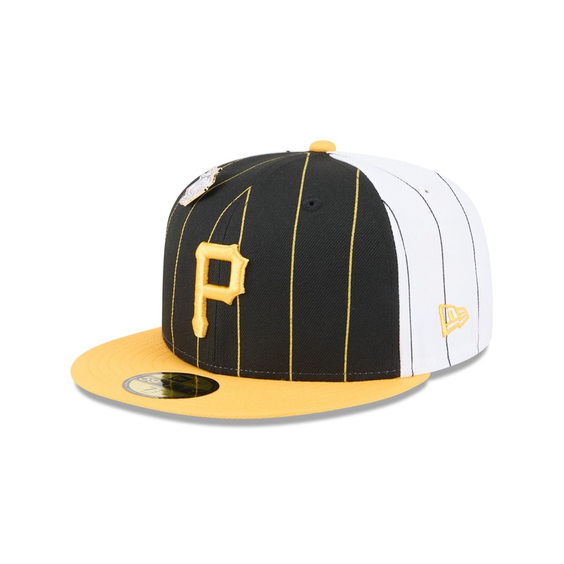 Pittsburgh Pirates Pinstripe League Pin 59FIFTY Fitted Hat 7