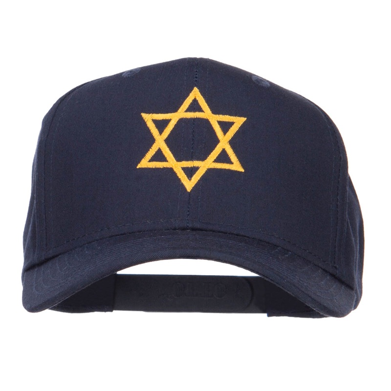 Star of David Embroidered Cotton Twill Cap Navy One Size