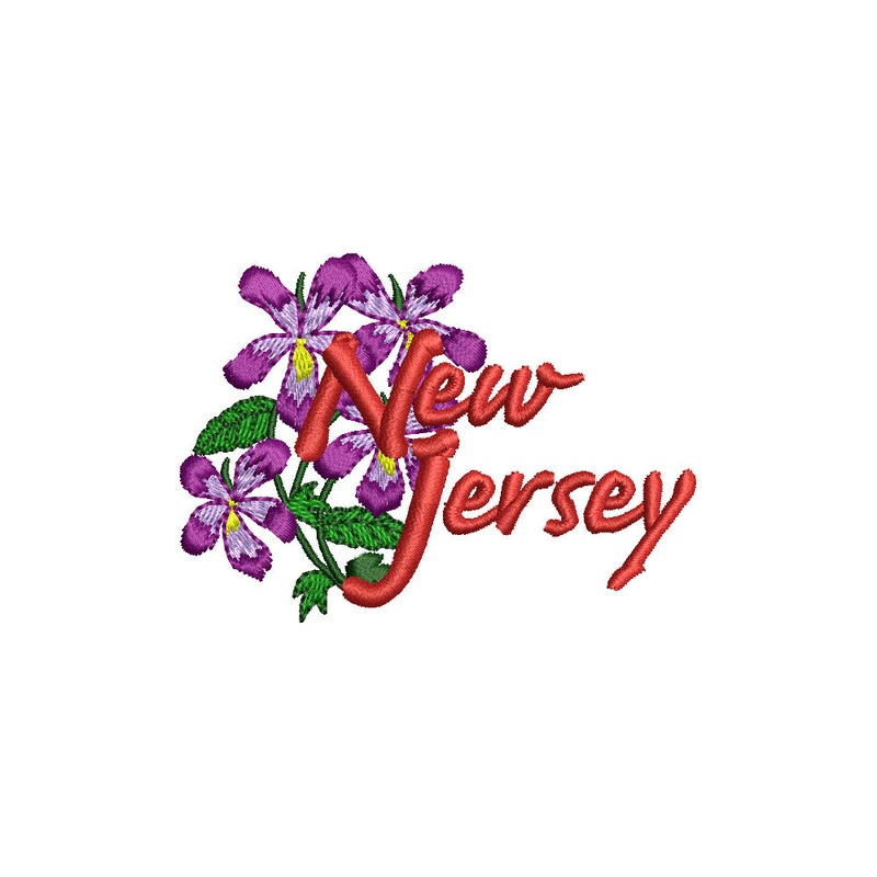 US State New Jersey Violet Flower Default Title One Size