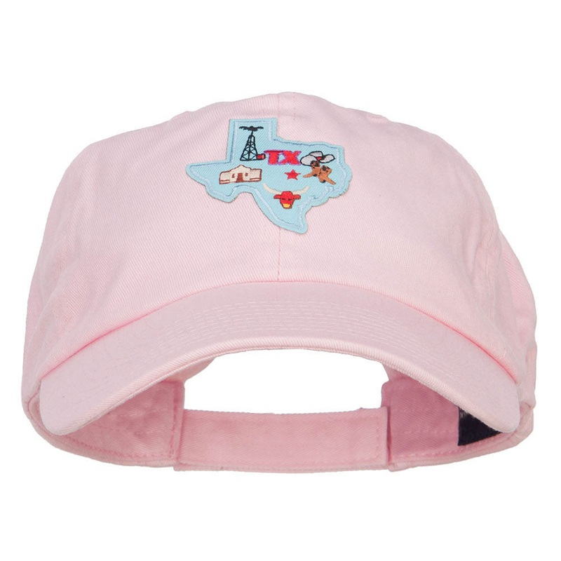 USA State Texas Patched Low Profile Cap Pink One Size