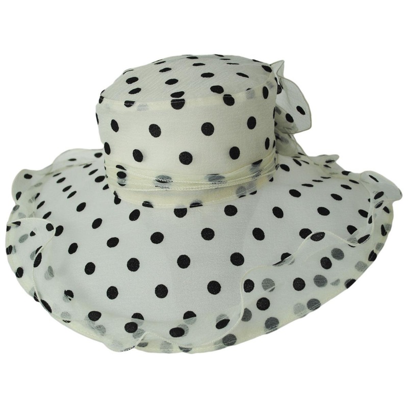 Dots Organza Boater Dress Hat DOT ONE SIZE FITS MOST